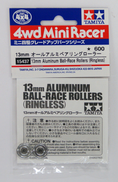 13mm Aluminum Ball-Race Rollers (Ringless) 15437 Tamiya Mini 4WD