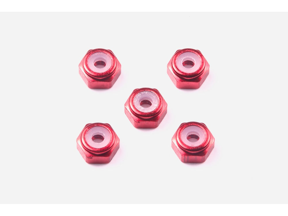 2mm aluminium lock nut (Red, 5pcs.) 15493 Tamiya Mini 4WD