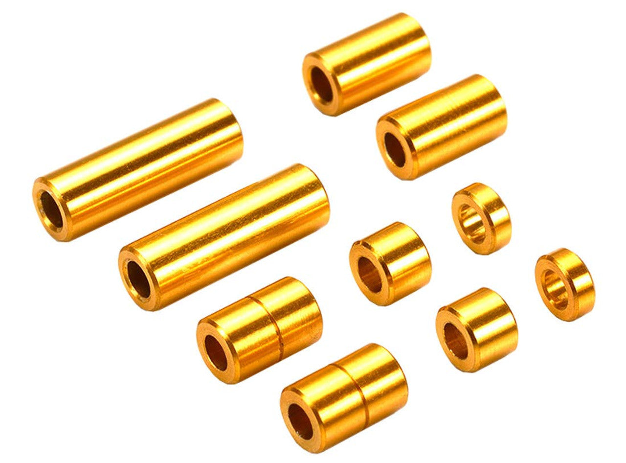Aluminum Spacer Set (12/6.7/6/3/1.5mm, 2pcs. Each) (Gold) 95442 Tamiya Mini 4WD