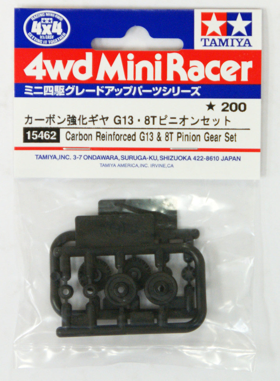 Carbon Reinforced G13 & 8T Pinion Gear Set 15462 Tamiya Mini 4WD