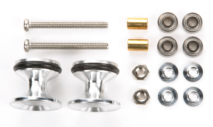 Double Aluminum Rollers with Rubber Rings (13-12mm) 15418 Tamiya Mini 4WD