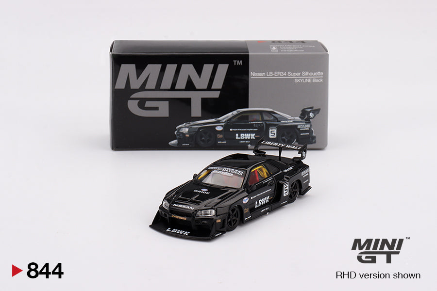 Mini GT Nissan LB-ER34 Super Silhouette SKYLINE Black Diecast 1/64 MGT00844-R