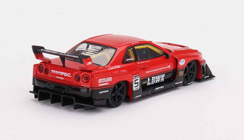 Mini GT Nissan LB-ER34 Super Silhouette SKYLINE Red/Black MGT00843-R 1/64 Diecast car