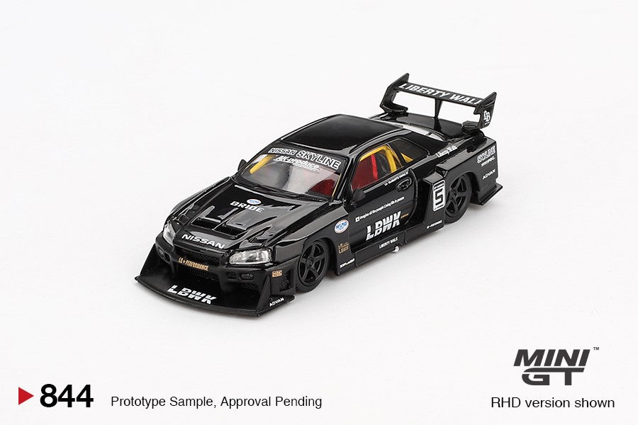 Mini GT Nissan LB-ER34 Super Silhouette SKYLINE Black Diecast 1/64 MGT00844-R