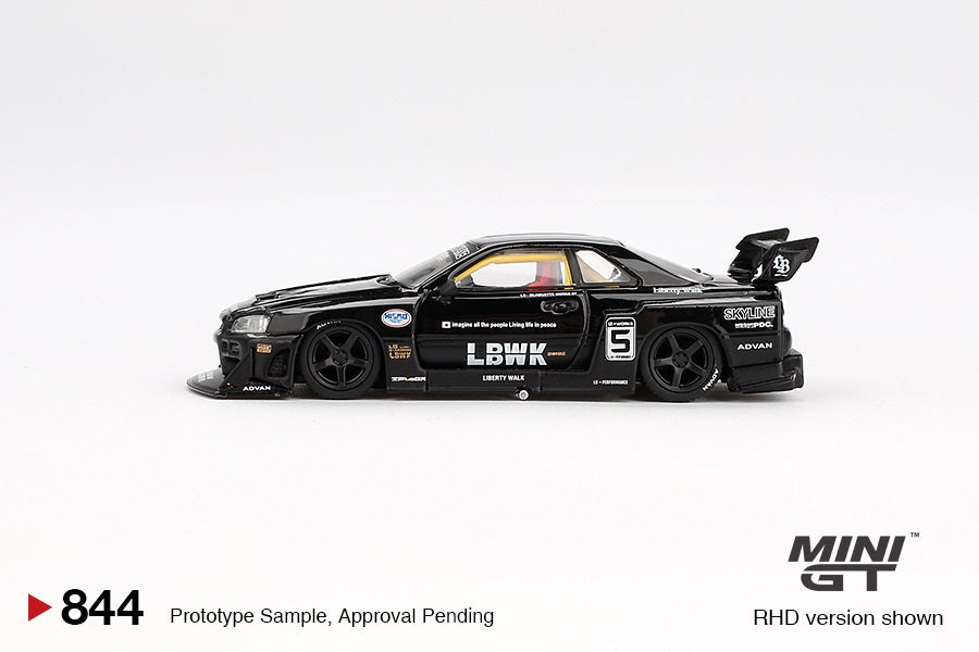 Mini GT Nissan LB-ER34 Super Silhouette SKYLINE Black Diecast 1/64 MGT00844-R