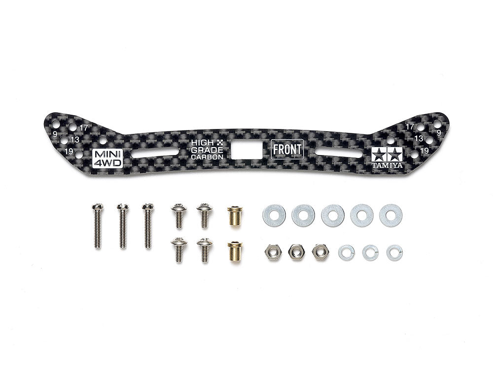 HG Carbon Wide Front Plate (2mm) (Sliding Dampers) 15548 Tamiya Mini 4WD