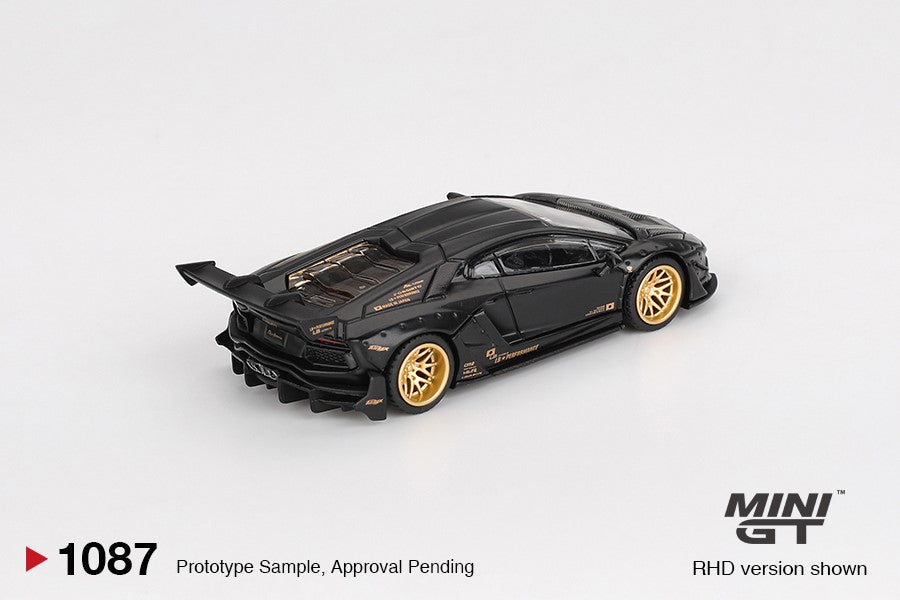 Mini GT Lamborghini Aventador LBWK Matte Black MGT1087 1/64 Diecast car