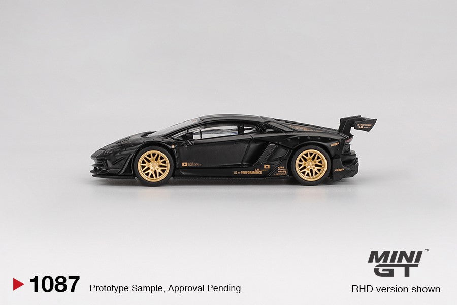 Mini GT Lamborghini Aventador LBWK Matte Black MGT1087 1/64 Diecast car