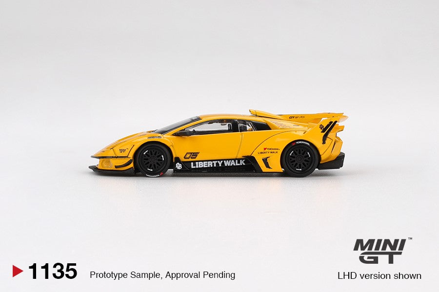 Mini GT Lamborghini Murciélago GT EVO Yellow LB-Silhouette WORKS (RHD) MGT01135-R 1:64 Diecast car