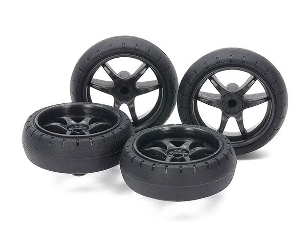 Large dia. low friction arched tires (31mm) & carbon wheels (V spoke) 15546 Tamiya mini 4WD