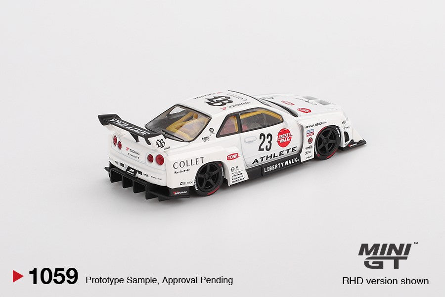 Mini GT Nissan LB-ER34 Super Silhouette ATHLETE/COLLET JDM LBWK MGT01059 1/64 Diecast car