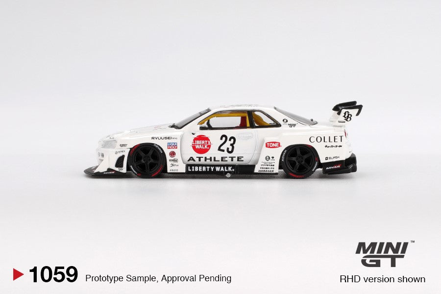 Mini GT Nissan LB-ER34 Super Silhouette ATHLETE/COLLET JDM LBWK MGT01059 1/64 Diecast car
