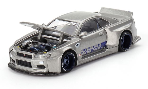 Kaido House x Mini GT Nissan Skyline GT-R (R34) Kaido Works™ SHINJUKU V1 KHMG143 1/64 Diecast car