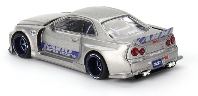Kaido House x Mini GT Nissan Skyline GT-R (R34) Kaido Works™ SHINJUKU V1 KHMG143 1/64 Diecast car