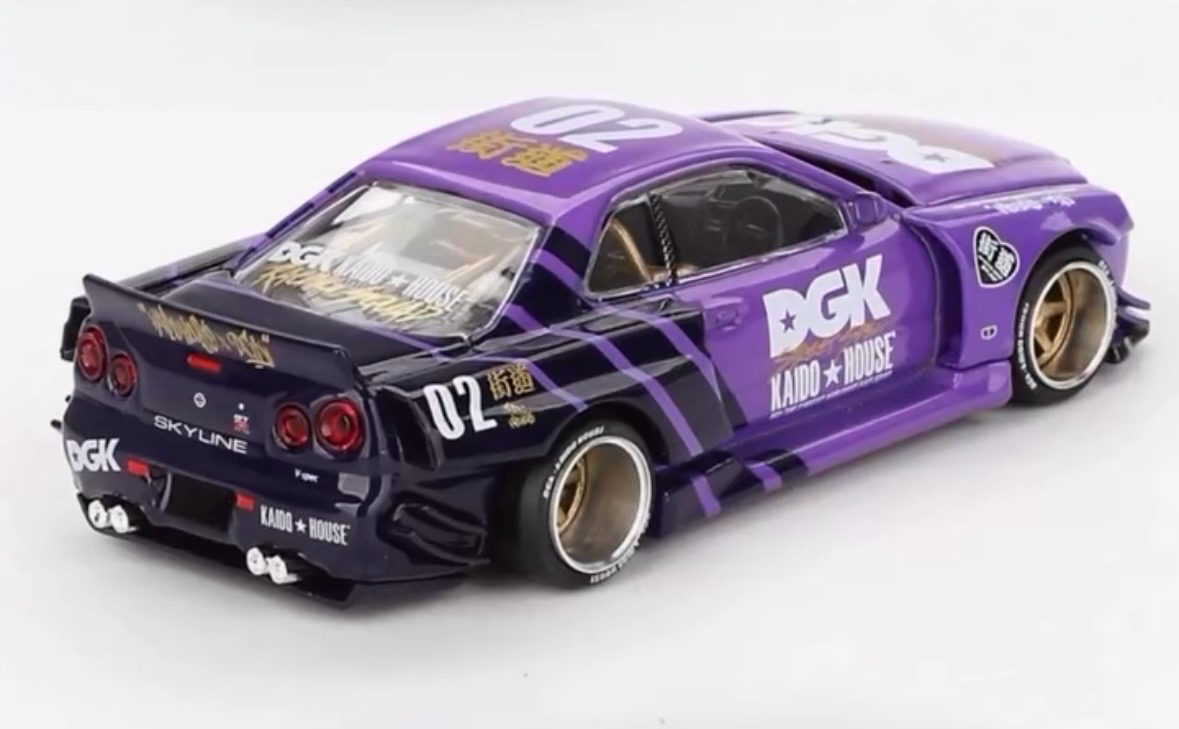 Kaido House x DGK x Mini GT Nissan Skyline GT-R (R34) V1 KHMG140 1/64 Diecast car