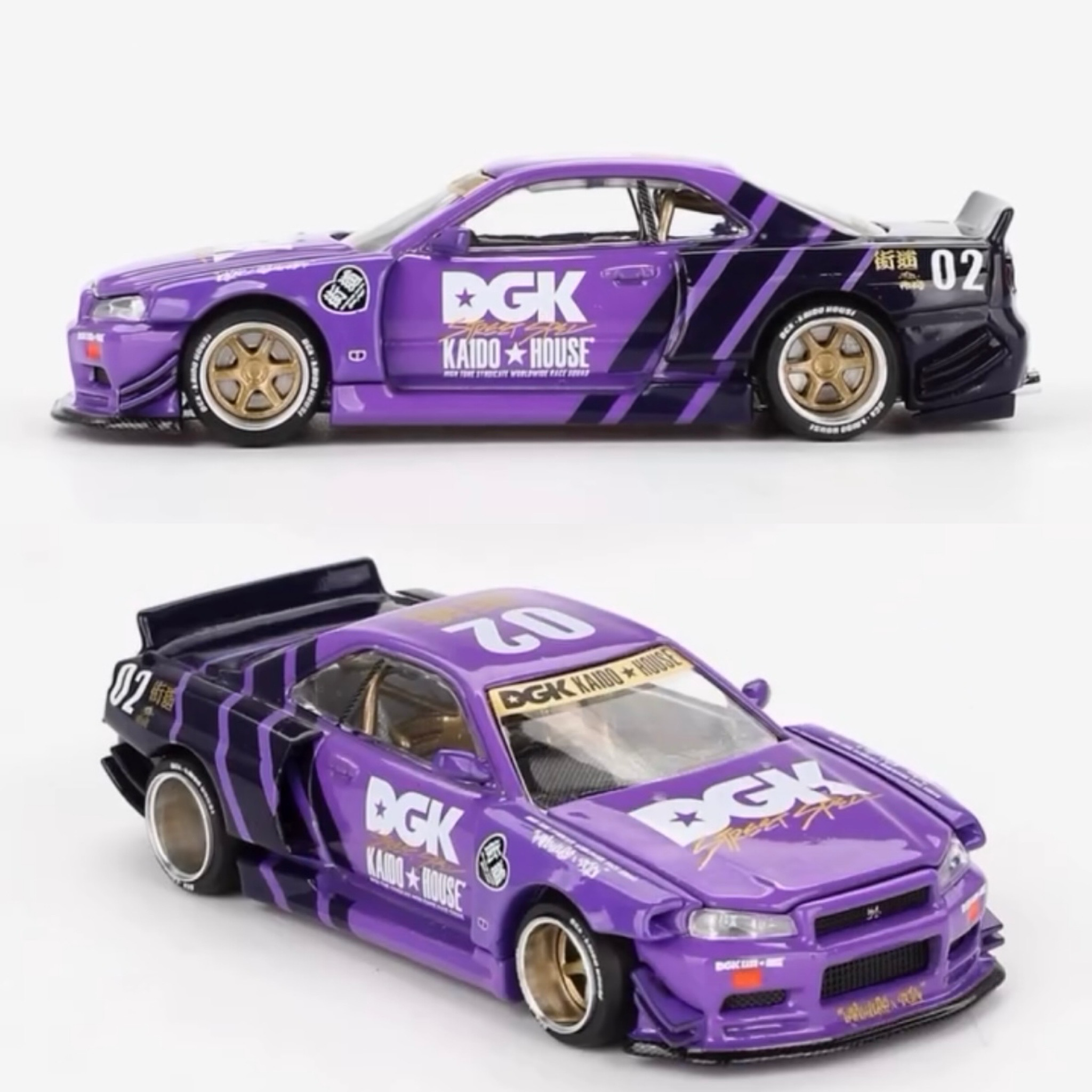 Kaido House x DGK x Mini GT Nissan Skyline GT-R (R34) V1 KHMG140 1/64 Diecast car
