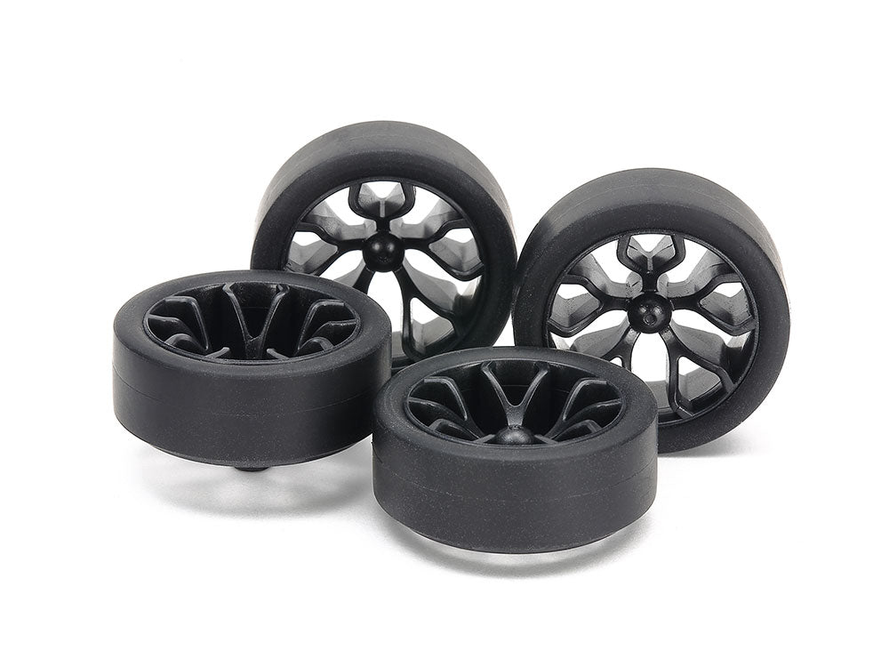 Super Hard Small Diameter Low-Profile Tires (26mm) & Carbon Wheels (Y Spoke) 15542 Tamiya Mini 4WD