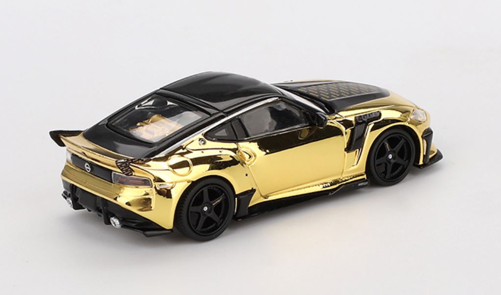 Mini GT Nissan Z VeilSide FFZ400 Gold Chrome MGT00985-R 1/64 Diecast car